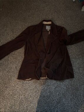 Vintage Old Navy Corduroy Button-Up Blazer Jacket in Dark Brown